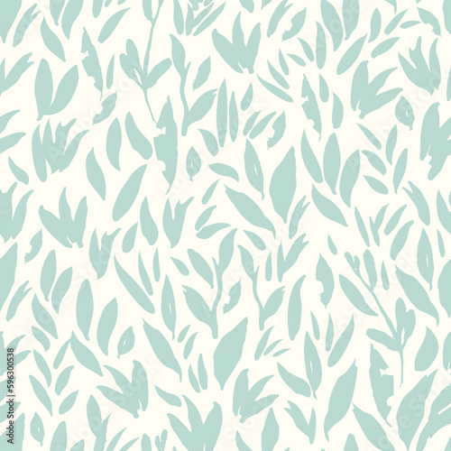 Fototapeta Naklejka Na Ścianę i Meble -   Mint Leaves. Decorative seamless pattern. Repeating background. Tileable wallpaper print.