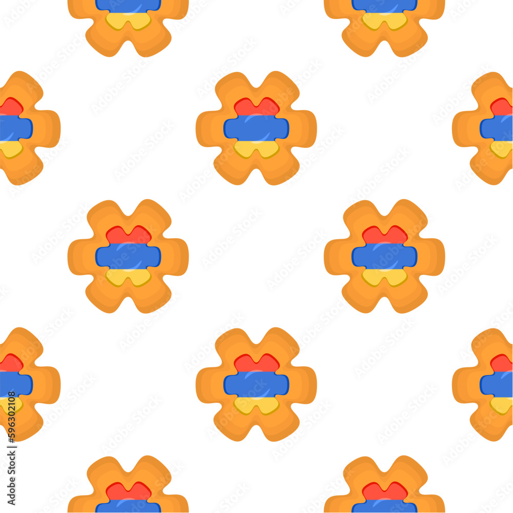 Pattern cookie with flag country Armenia in tasty biscuit Pattern cookie with flag country Armenia in tasty biscuit