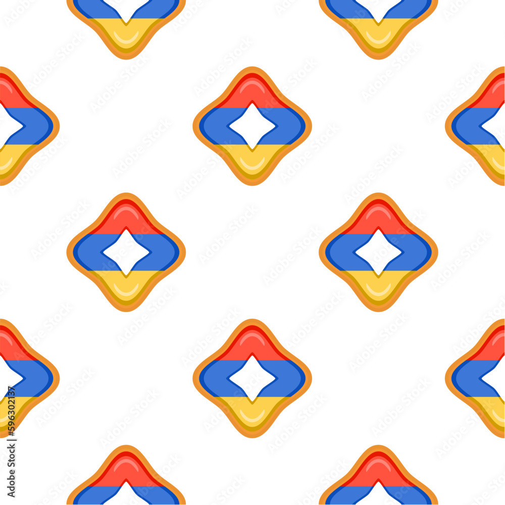 Pattern cookie with flag country Armenia in tasty biscuit