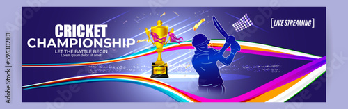 Vector illustration of T-20 Cricket Tournament 2023 social media story feed mockup template