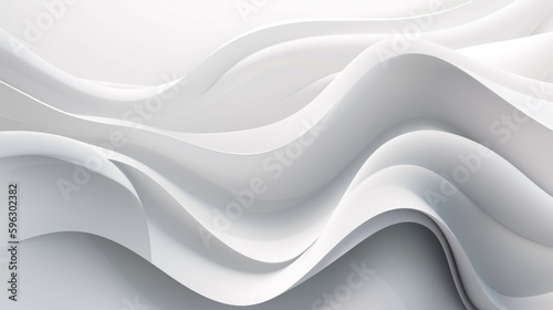 abstract white wavy background with smooth lines and shadows. Generative Ai