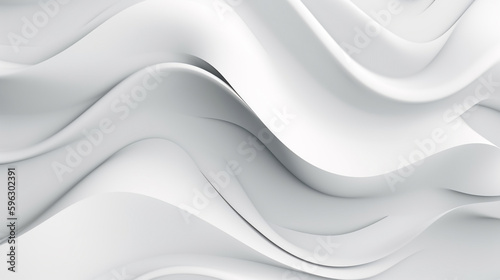 abstract white wavy background with smooth lines and curves. Generative Ai 