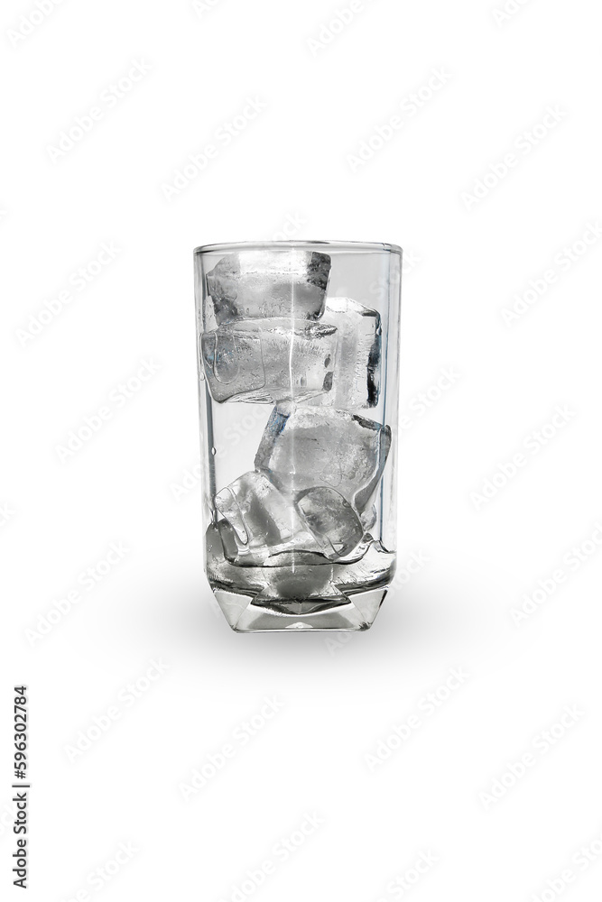 Several ice cubes in a clear glass. Several ice cubes in a clear glass.