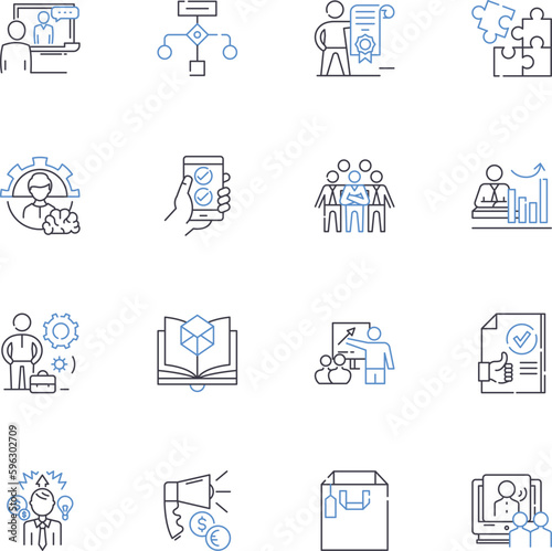 Proposal line icons collection. Plan, Concept, Outline, Strategy, Pitch, Offer, Bid vector and linear illustration. Proposal,Project,Idea outline signs set