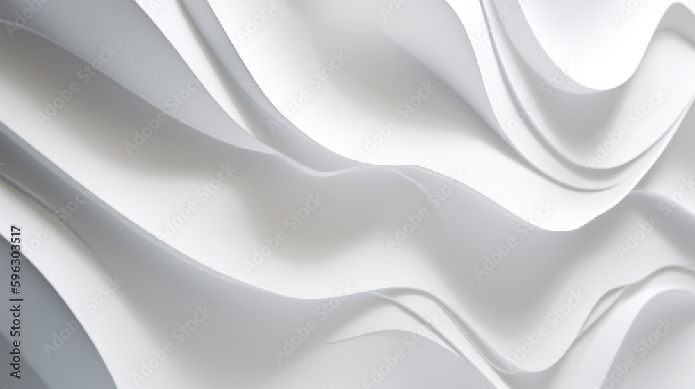 Fototapeta premium a close up of a white wall with a wave pattern. Generative Ai