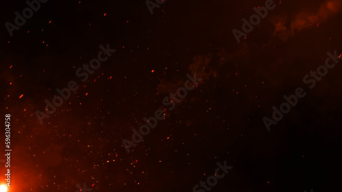 Fire spark particle night abstract, campfire danger, burning fire heat flash effect, hell inferno smoke sparkle element, hot isolated, light fireplace magic fuel