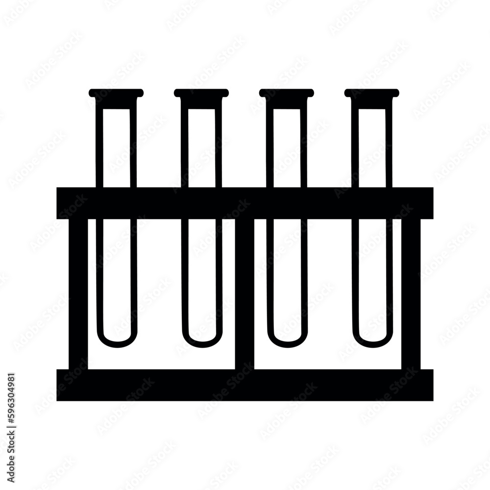 Rack with empty test tubes vector icon. Tripod icon with laboratory test tubes. Empty glass test tubes vector illustration Rack with empty test tubes vector icon. Tripod icon with laboratory test tubes. Empty glass test tubes vector illustration