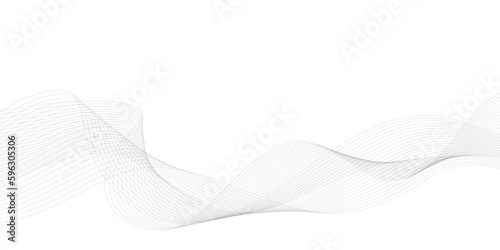 Tech grey abstract wave digital element for design. Curved wavy line design element 