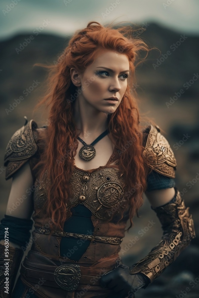 a strong impression, gallant look goddess beauty celtic female warrior ...