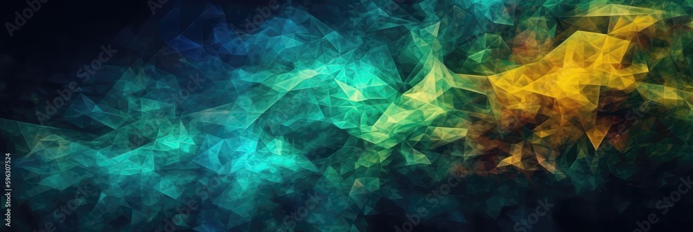Blue Green Yellow An Image Of A Colorful, Crystalline Structure Background. Generative AI