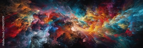An Image Of An Abstract, Multicolored Nebula Background. Generative AI