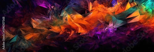 Orange Green Purple An Image Of A Colorful, Crystalline Structure Background. Generative AI