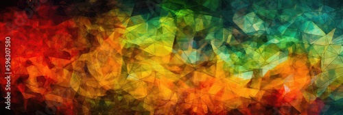 Orange Green Yellow An Image Of A Colorful, Crystalline Structure Background. Generative AI