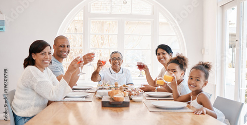 Breaking bread with the family. Shot of a family having lunch together.