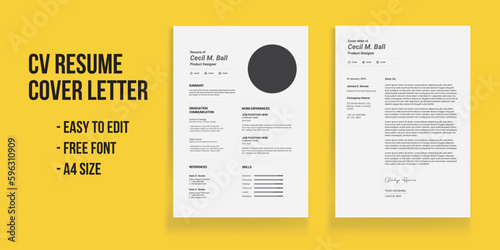 Creative Modern Resume and Cover Letter Layout Cv Resume and Cover Letter
