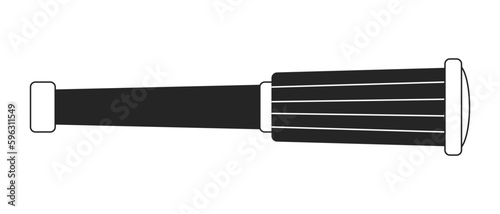 Handheld monocular telescope flat line black white vector object. Magnification tool. Editable cartoon style icon. Simple isolated outline spot illustration for web graphic design and animation