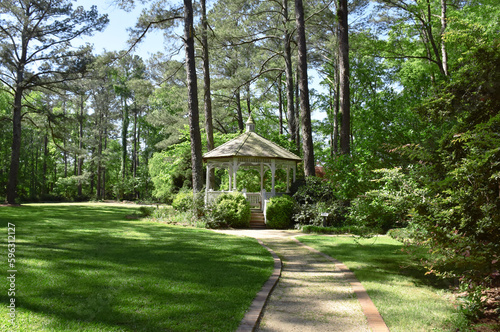Gazebo in Cape Fear Botanical Garden, Fayetteville, North Carolina, USA