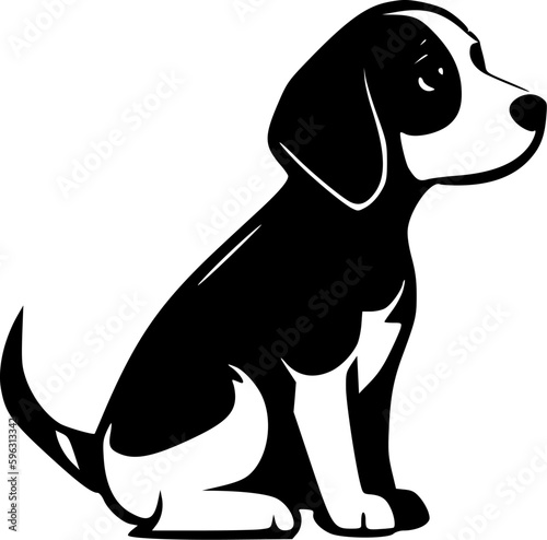 Dog - Black and White Isolated Icon - Vector illustration