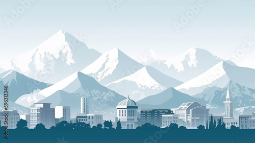 Illustration of the city of Almaty photo