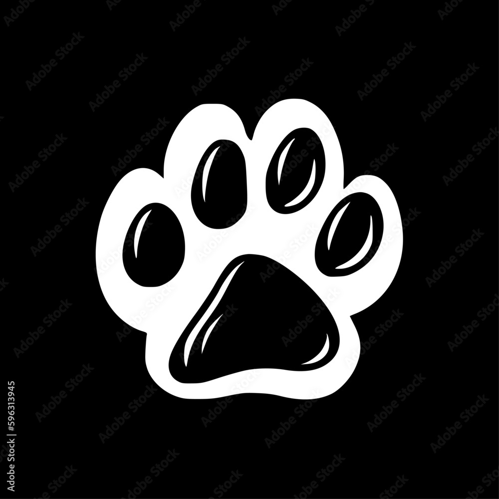 Paw - Minimalist and Flat Logo - Vector illustration Paw - Minimalist and Flat Logo - Vector illustration