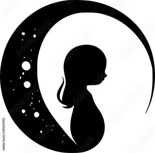 Pregnancy | Black and White Vector illustration