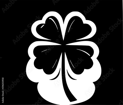 Shamrock - Black and White Isolated Icon - Vector illustration