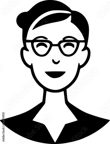 Teacher | Black and White Vector illustration