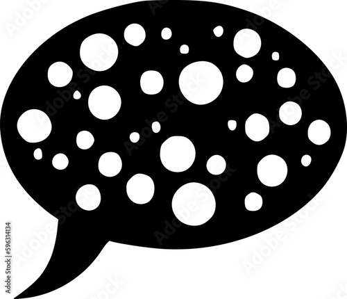Speech Bubble - Black and White Isolated Icon - Vector illustration
