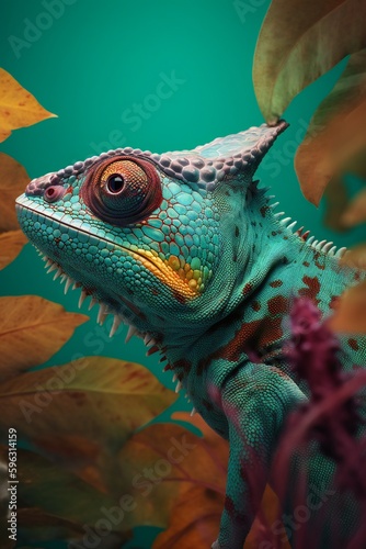 AI generated artistic portrait of a chameleon