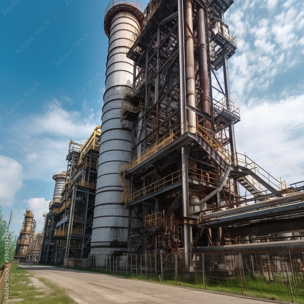 Exterior tube of petrochemical plant and oil refinery. Generative AI Exterior tube of petrochemical plant and oil refinery. Generative AI