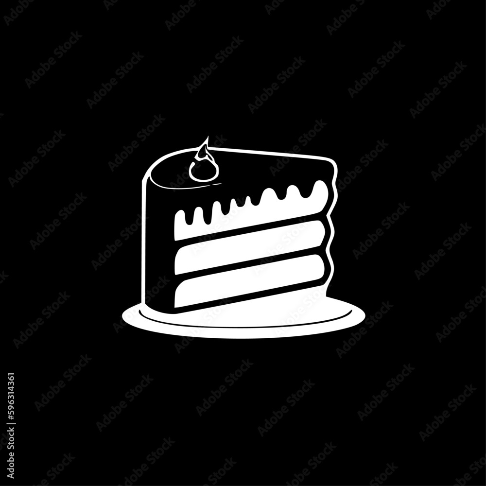 Cake | Black and White Vector illustration Cake | Black and White Vector illustration