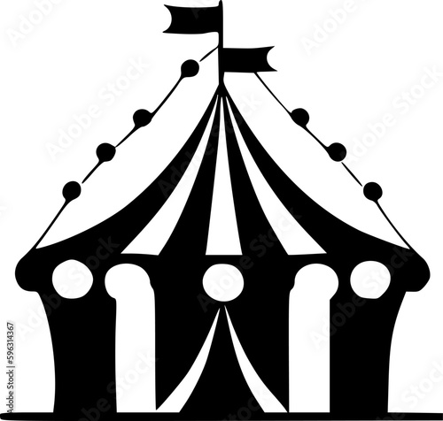 Circus - Black and White Isolated Icon - Vector illustration