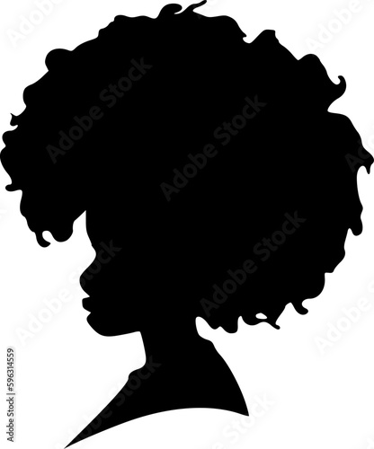 Afro - Black and White Isolated Icon - Vector illustration