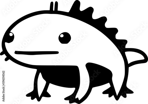 Axolotl | Black and White Vector illustration