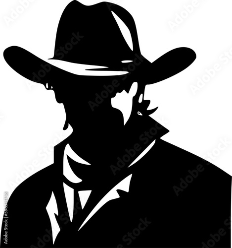 Cowboy - Minimalist and Flat Logo - Vector illustration photo