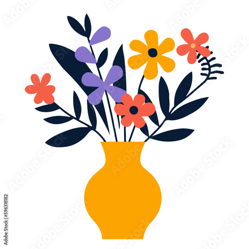 花瓶の花のベクターイラスト