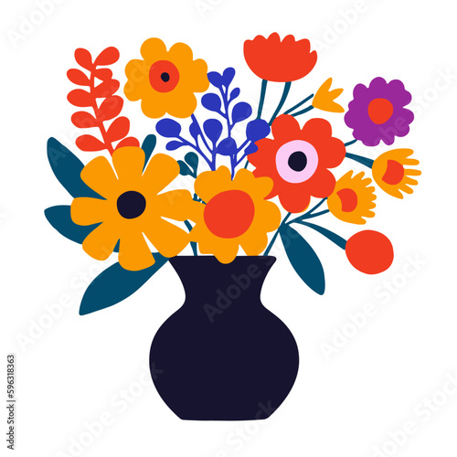 花瓶の花のベクターイラスト