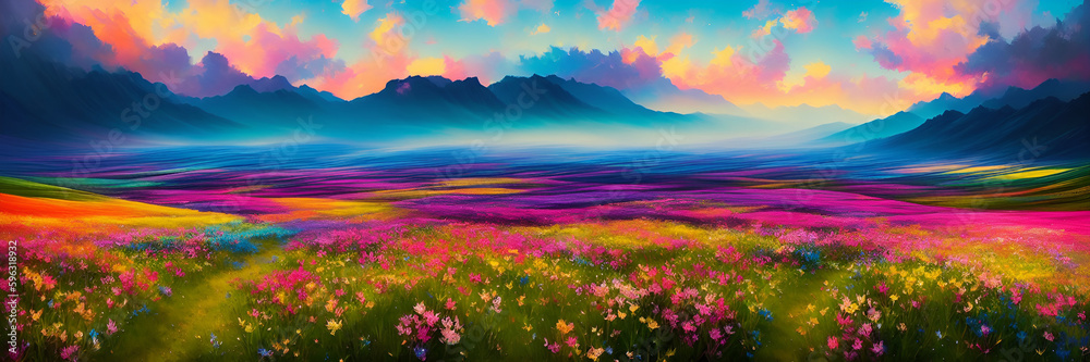 Fantasy landscape. AI generated illustration