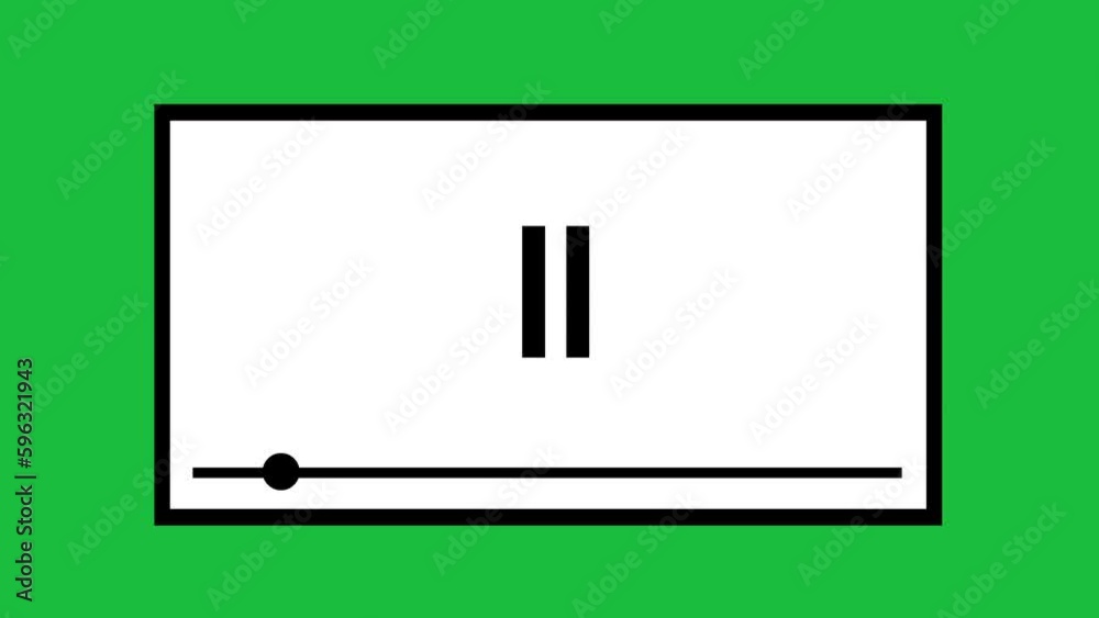 video player icon animation, drawn in black and white. On a green chroma key background video player icon animation, drawn in black and white. On a green chroma key background