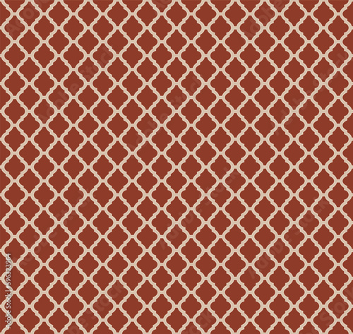 Dark orange and beige Moroccan motif decorative pattern. 