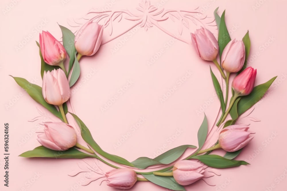 pink rose frame, generative ai pink rose frame, generative ai