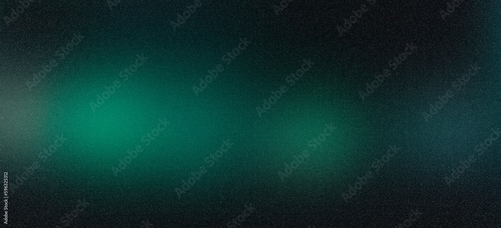Obraz premium Dark green blue grainy gradient background, black backdrop, noise texture effect,webpage header, wide banner size