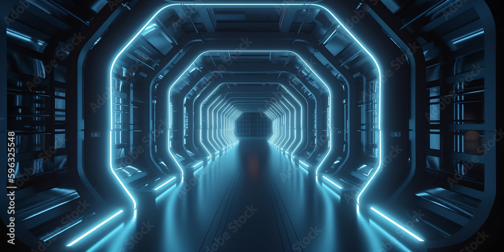 abstract background, corridor with neon lights abstract background, corridor with neon lights