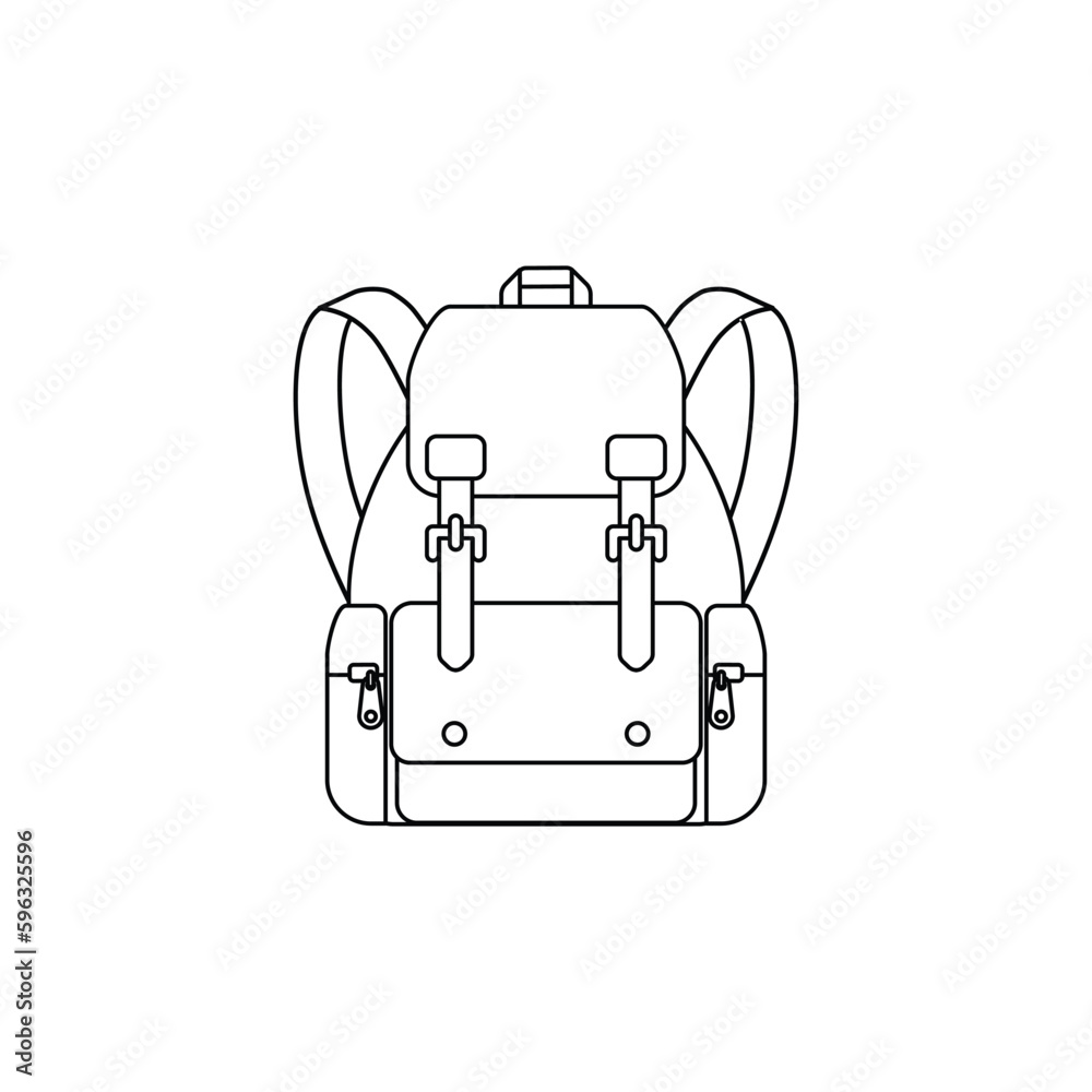 School bag line icon. Vector illustration School bag line icon. Vector illustration