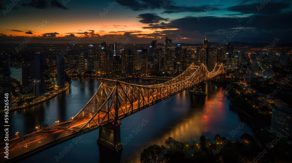 Fototapeta premium Brisbane. Breathtaking travel destination place. Generative AI