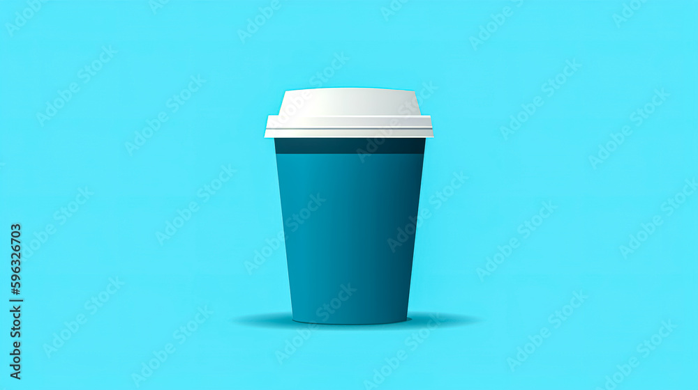 Takeaway paper cup for hot drinks isolated on orange background, generative AI. Takeaway paper cup for hot drinks isolated on orange background, generative AI.