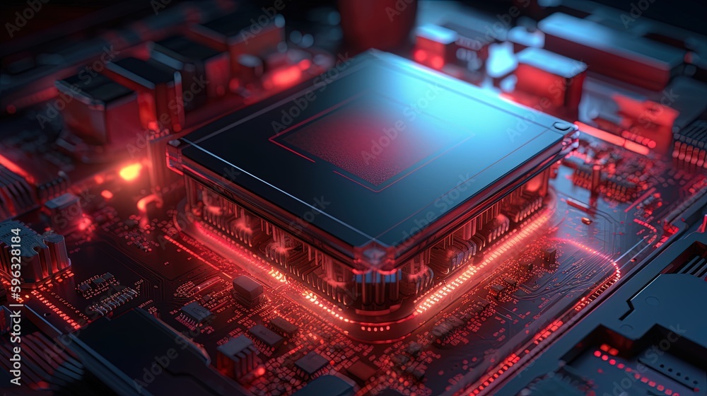 Obraz premium 3d rendering of abstract technology concept background. Futuristic circuit board.Generative Ai