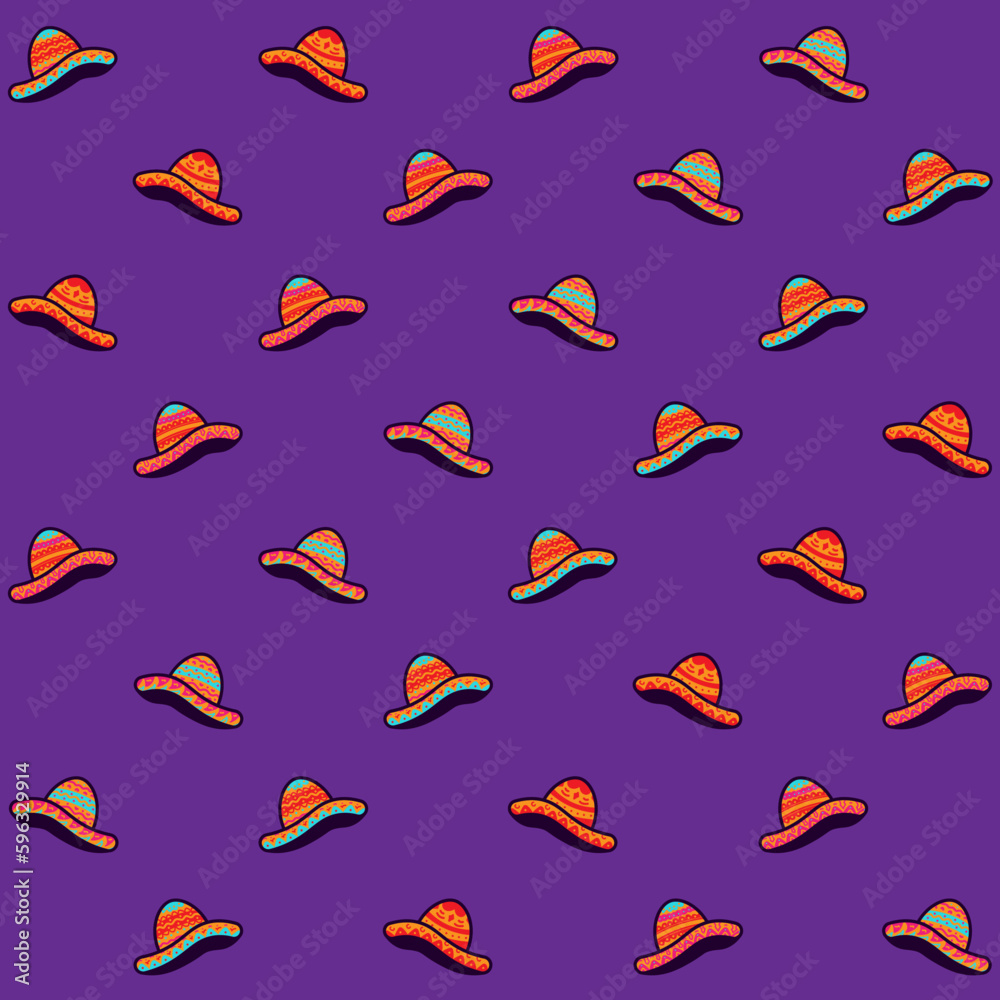 Mexican Sombrero Hat Seamless Pattern Mexican Sombrero Hat Seamless Pattern