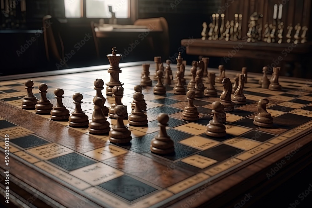 Chessboard, digital illustration. Generative AI Chessboard, digital illustration. Generative AI