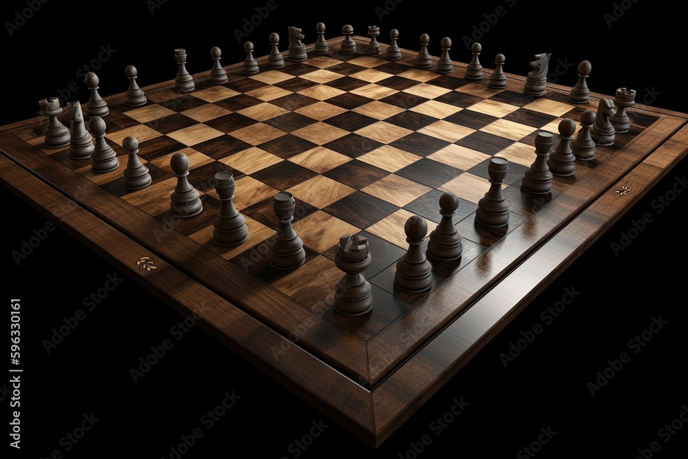 Chessboard, digital illustration. Generative AI Chessboard, digital illustration. Generative AI